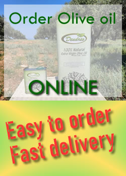 Older Cretan man with a glass of olive oil from DENDRES Crete Olive oil.